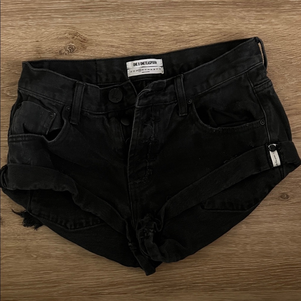 One Teaspoon Black Jean Shorts